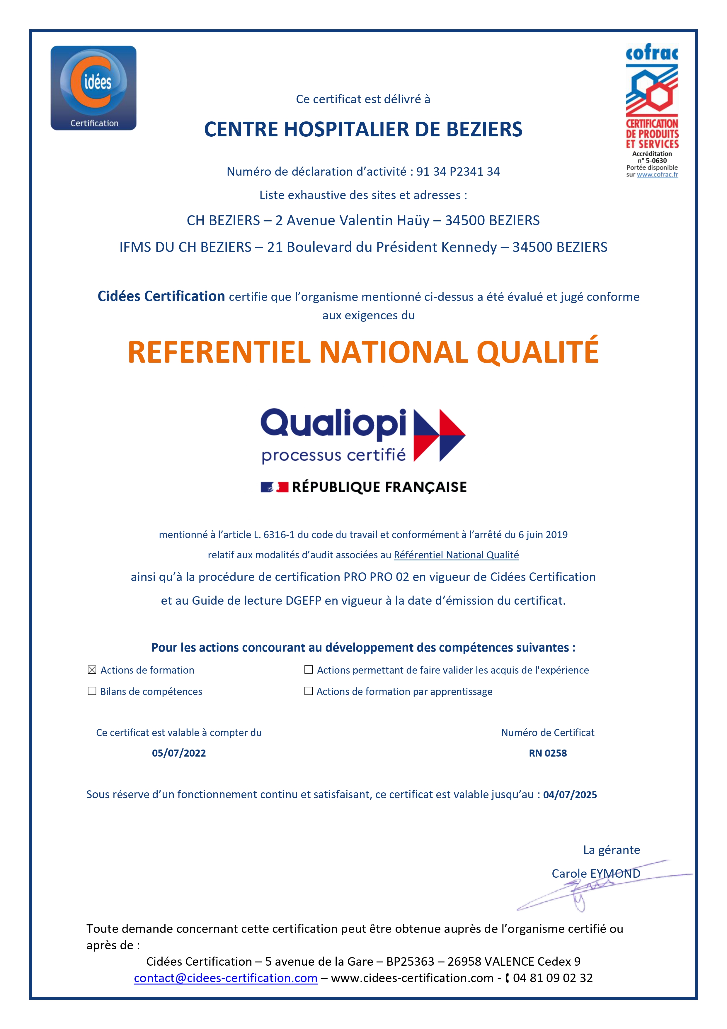 certificat