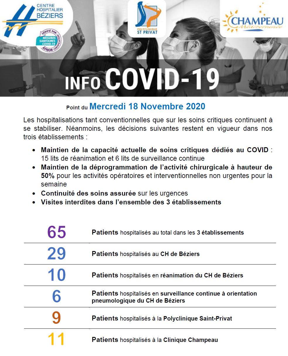 Point covid-19 du 18 novembre 2020